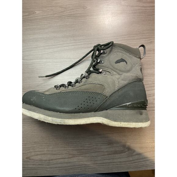 Simms Wading Boots Felt Sole Shoes Mens Size 8 Fly Fishing Outdoor Gray - Picture 13 of 15